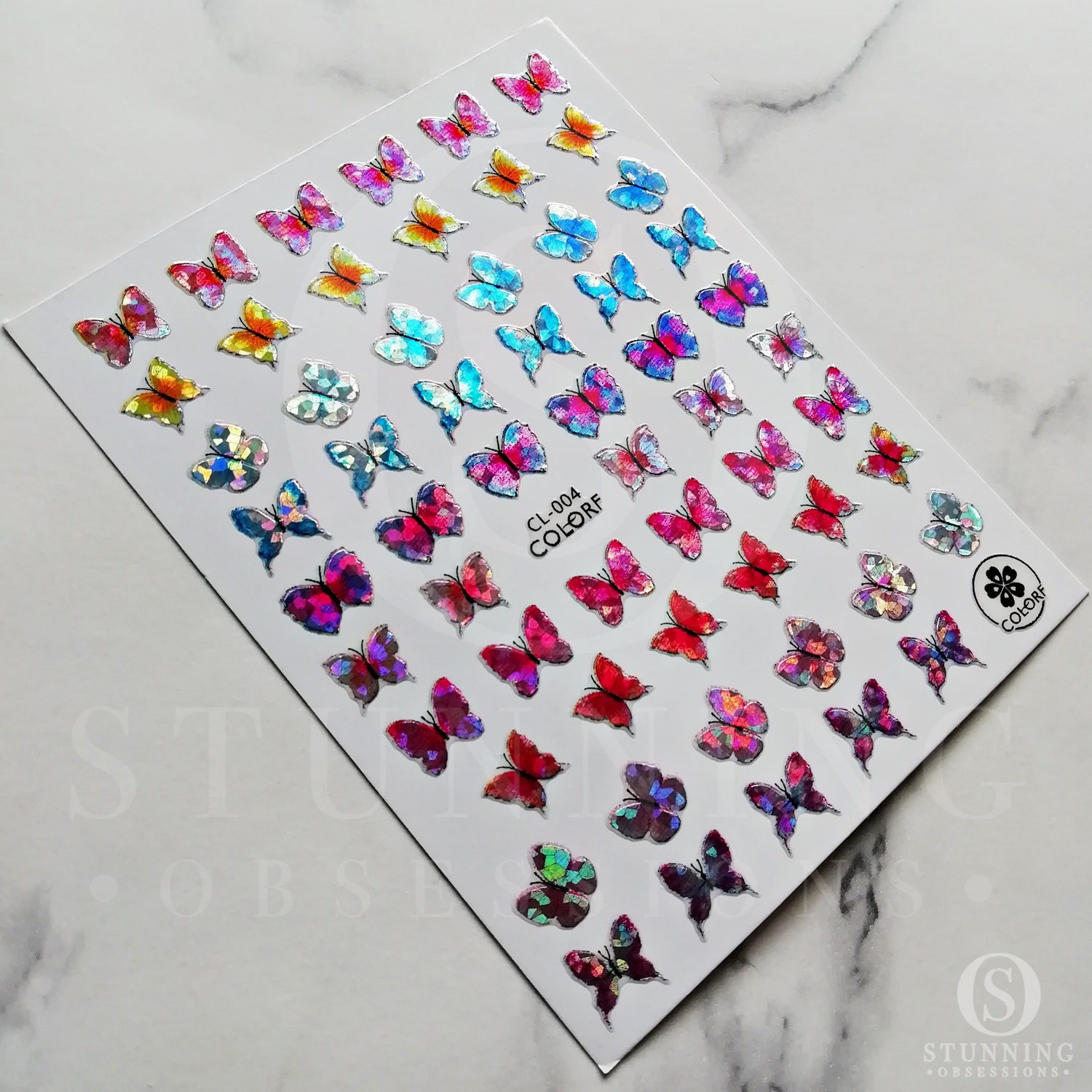 Nail Sticker - Holographic Butterfly CL004 - Stunning Obsessions